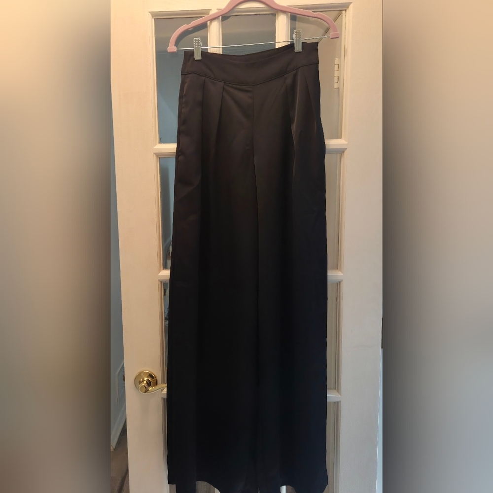 Misa Los Angeles Black Flowing Wide-Leg Pants - Picture 6 of 8